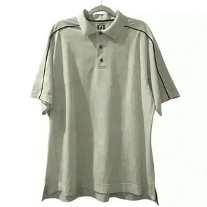 FJ Foot Joy Golf Polo Athletic‎ Fit Shirt White Short Sleeve Mens Size XL